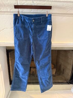 Free People Blue Corduroy Cropped Pants